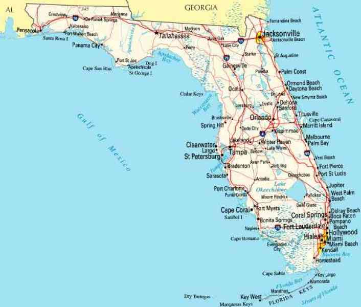 Map Of The West Coast Of Florida HolidayMapQ