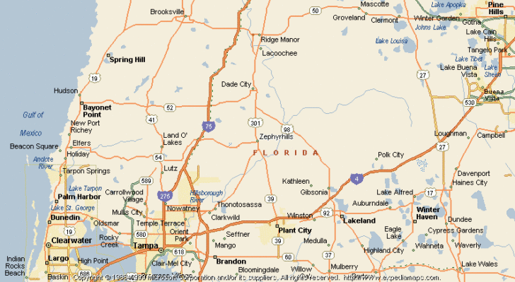 Map Of Zephyrhills Florida