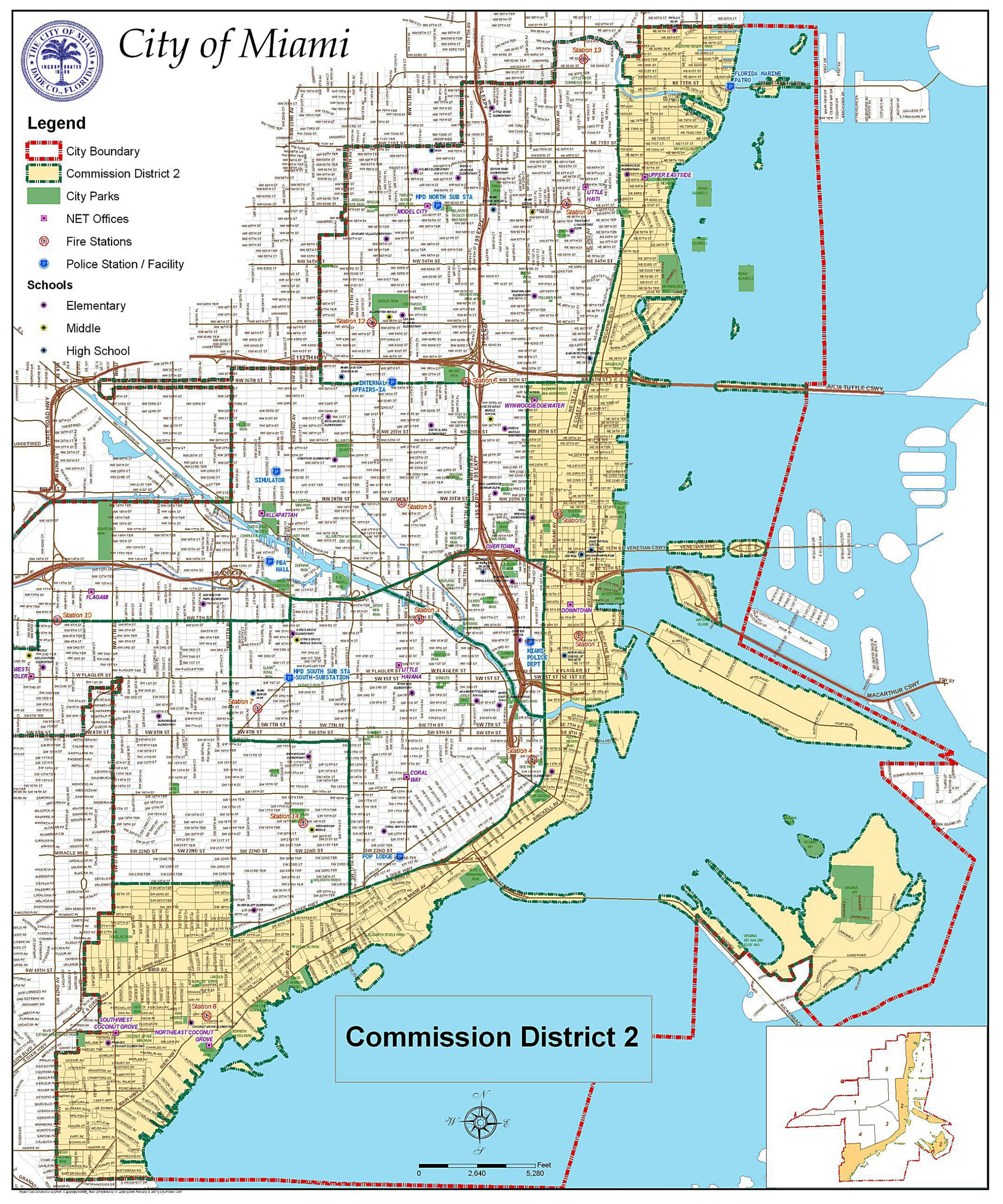 Mapa De Miami Beach Florida USTrave