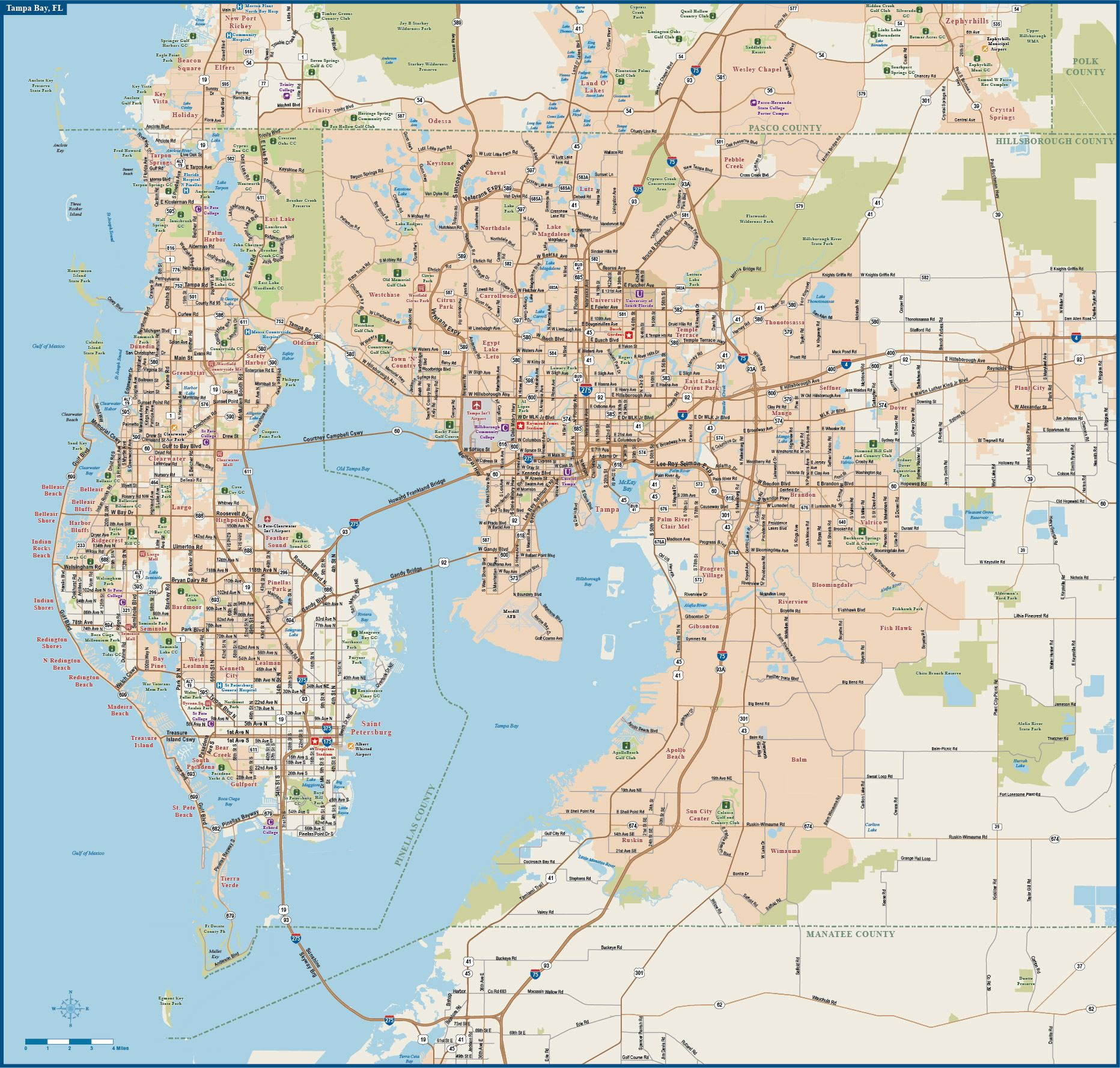 Mapas Detallados De Tampa Para Descargar Gratis E Imprimir Maps Of Florida