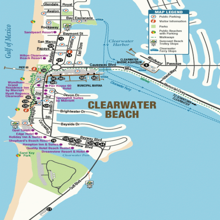 Map Of Clearwater Beach Florida