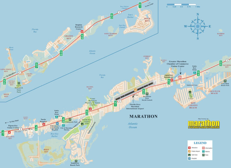 Marathon Tourist Map | Maps Of Florida