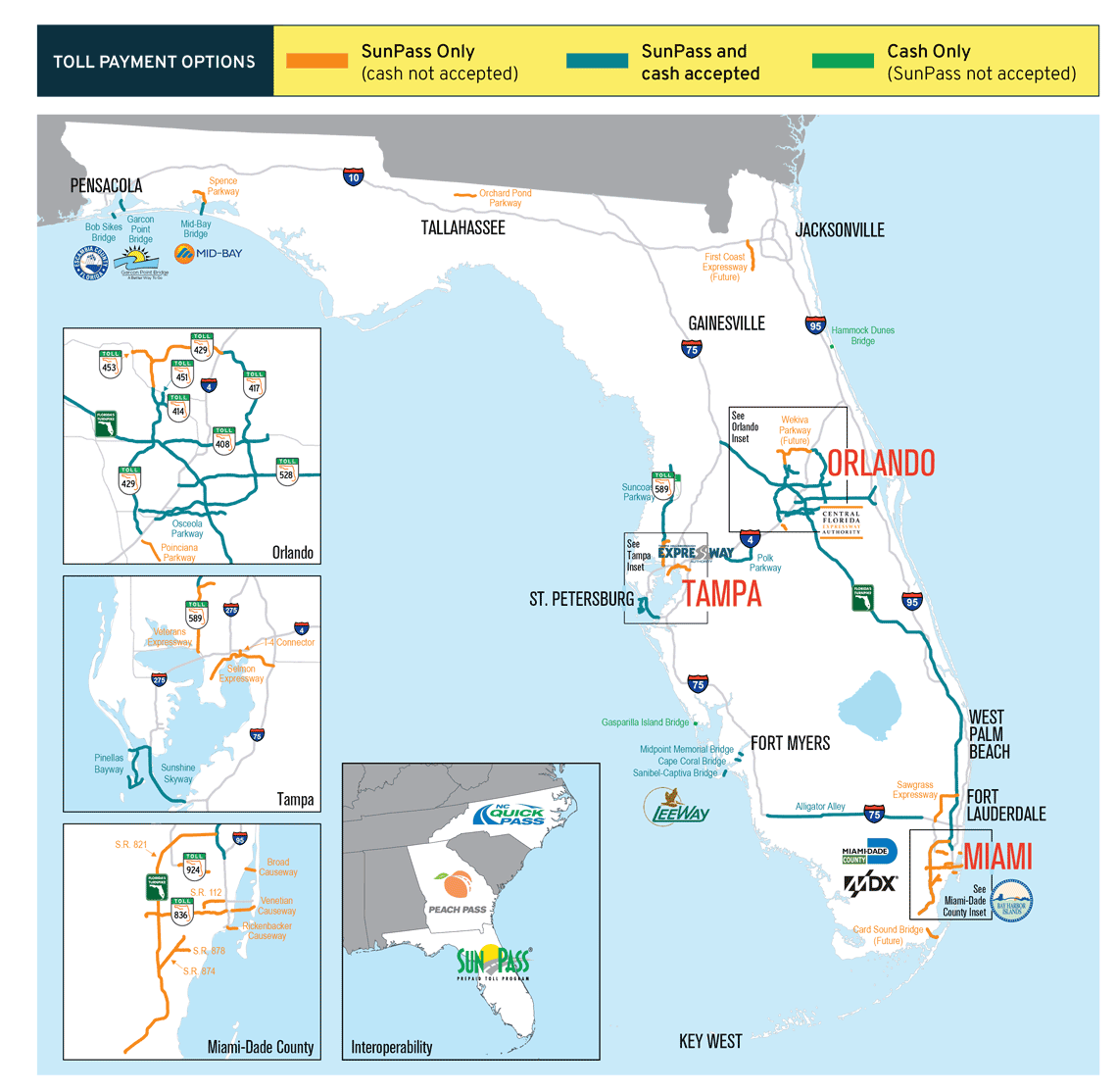 Miami Toll Roads Map Path Map