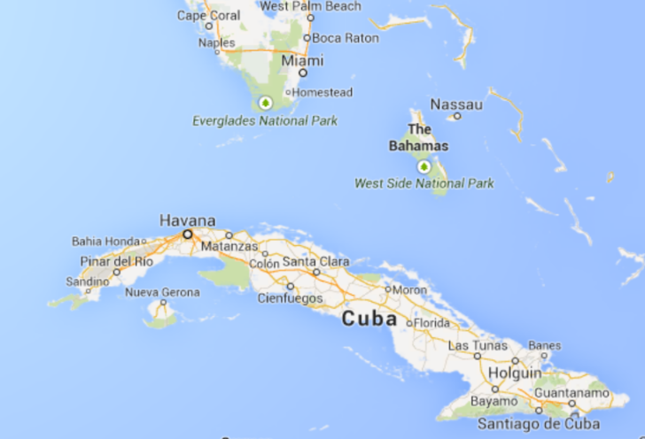 Map Of Florida And Cuba