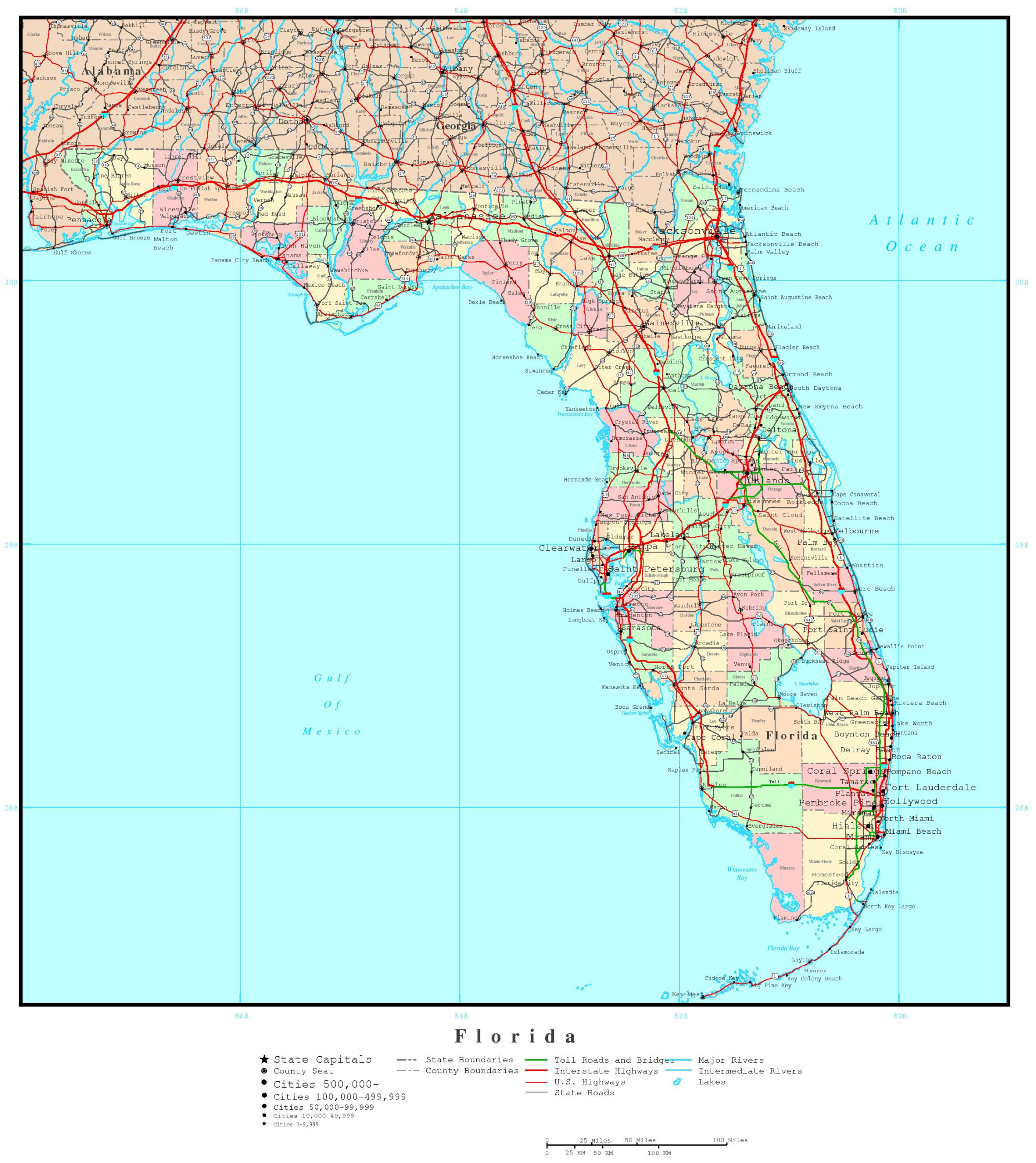 Interactive Elevation Map Of Florida Maps Of Florida 3368