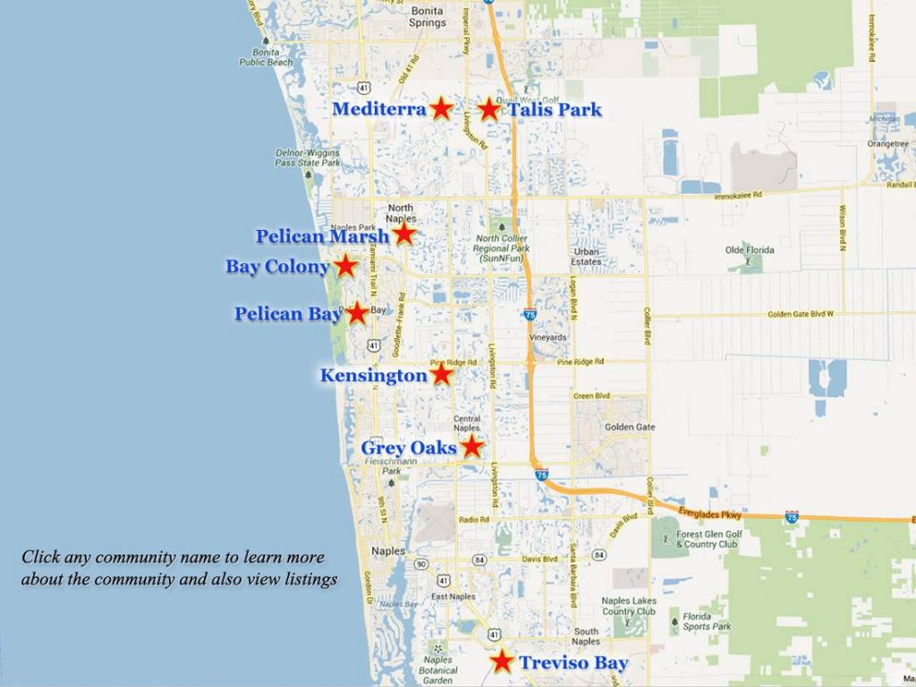 Naples Golf Communities Map Map Of Naples Florida And Surrounding 