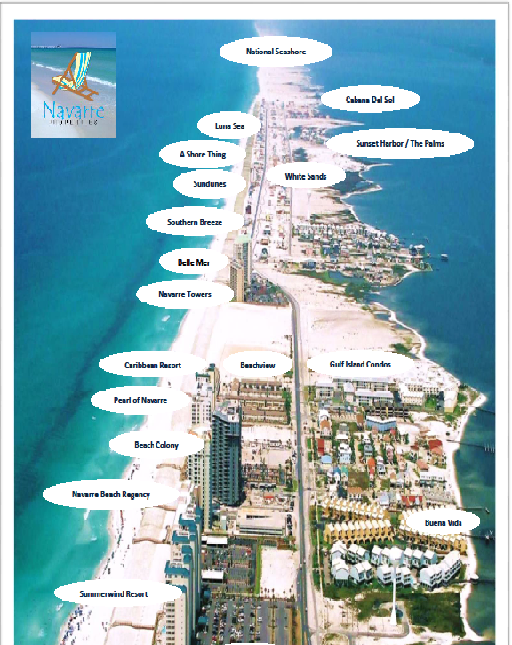 Map Of Condos On Navarre Beach Florida Maps Of Florida