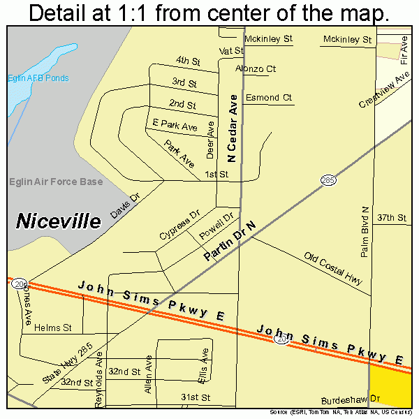 Map Of Niceville Florida Maps Of Florida   Niceville Florida Street Map 1248750 1 