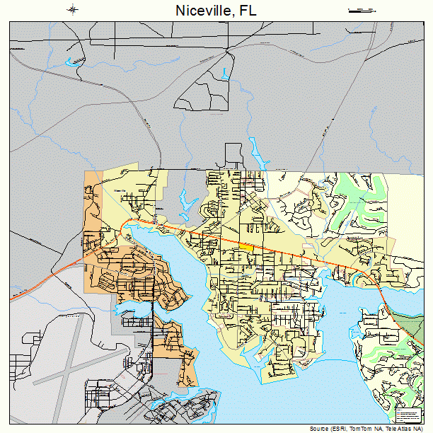 Map Of Niceville Florida Maps Of Florida   Niceville Florida Street Map 1248750 