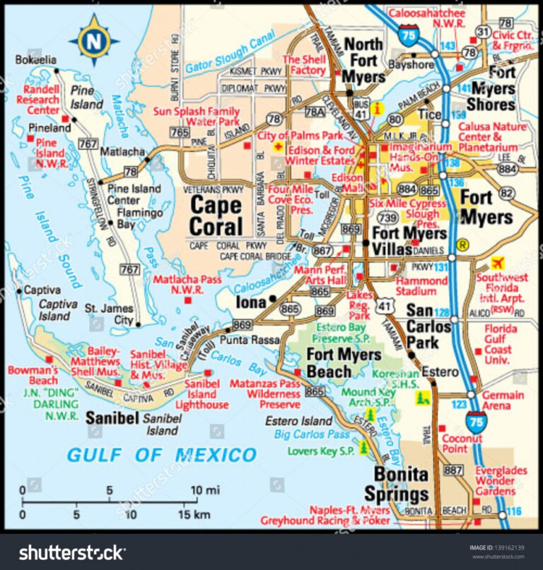 North Fort Myers Florida Map Printable Maps Maps Of Florida 5679