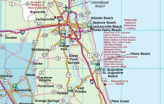 Northeast Florida Road Map Showing Main Towns Cities And Highways