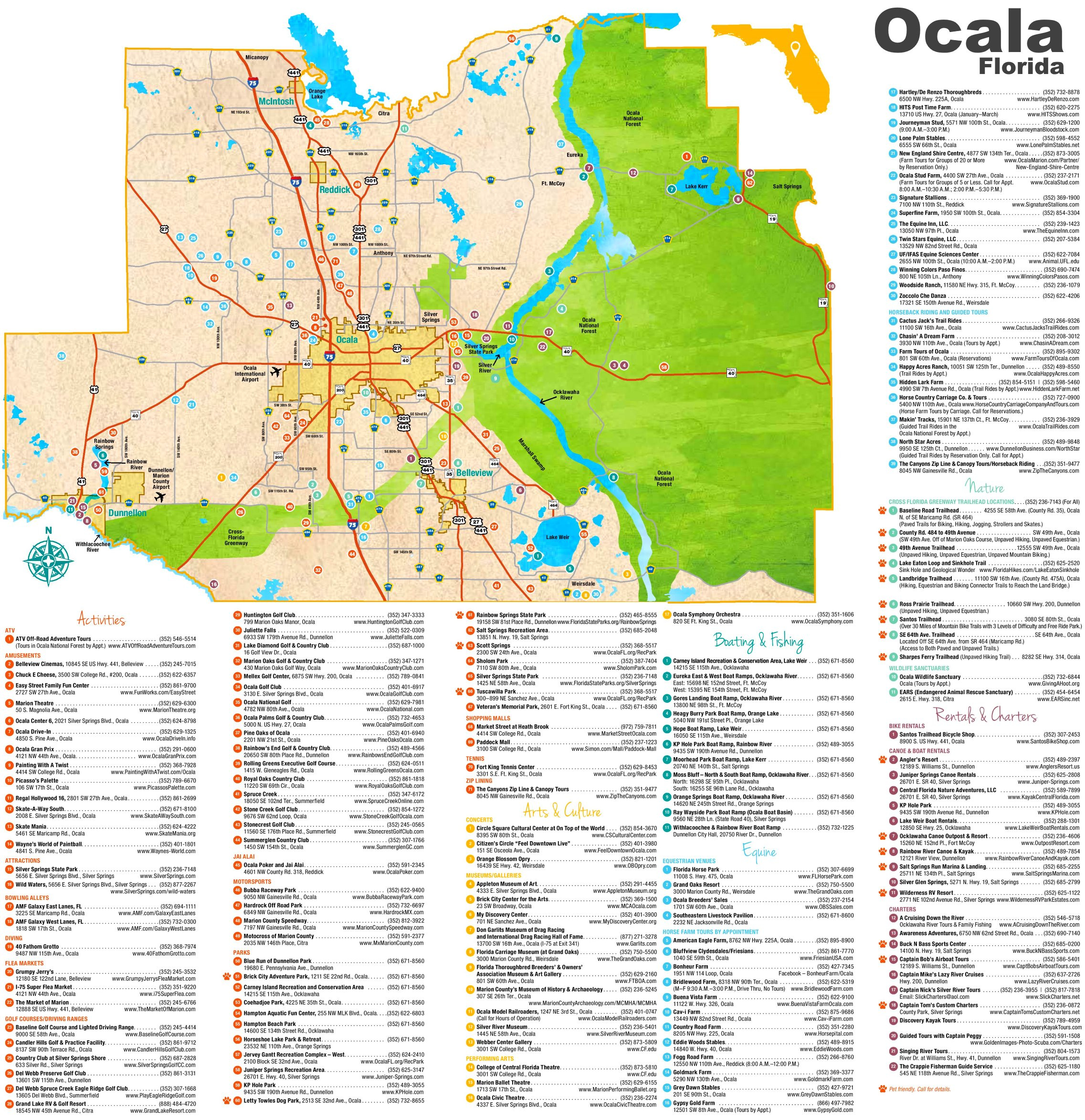 Ocala Tourist Map