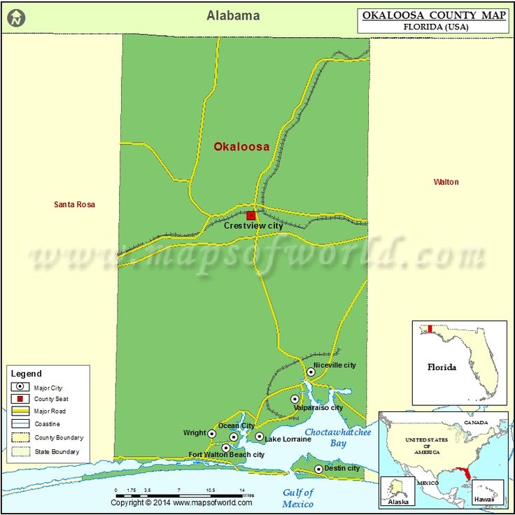 Okaloosa County Map Florida County Map County County Seat