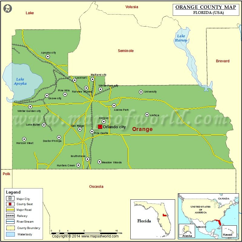 Orange County Map Mapa