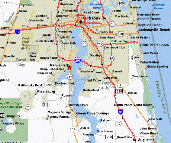 Orange Park Fl Maps Florida