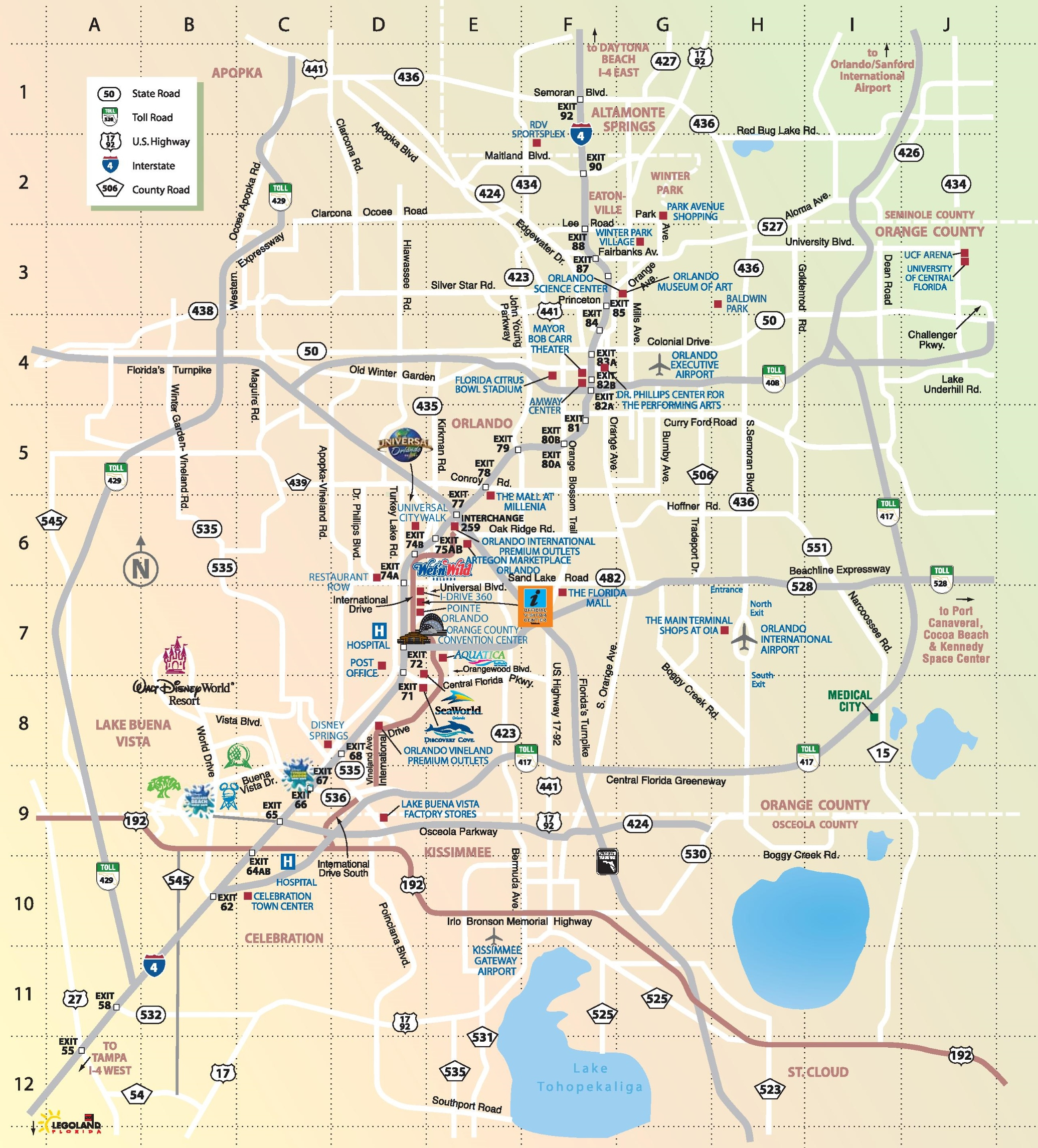 Orlando Tourist Attractions Map