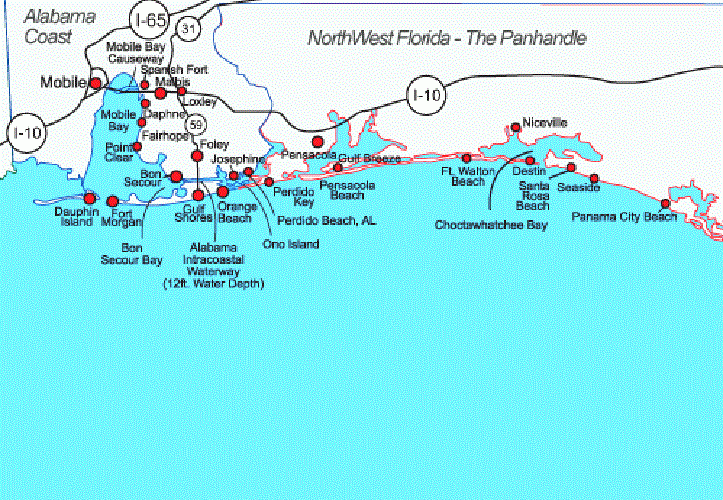 Panhandle Beaches Florida Map Florida Map