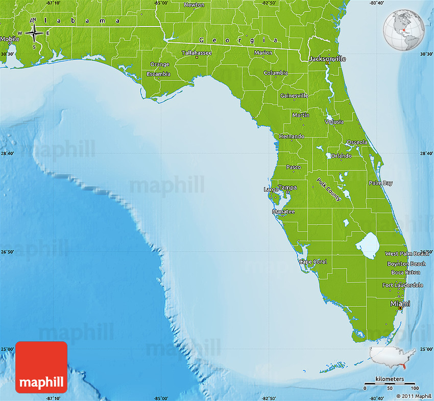 Physical Map Of Florida | Maps Of Florida