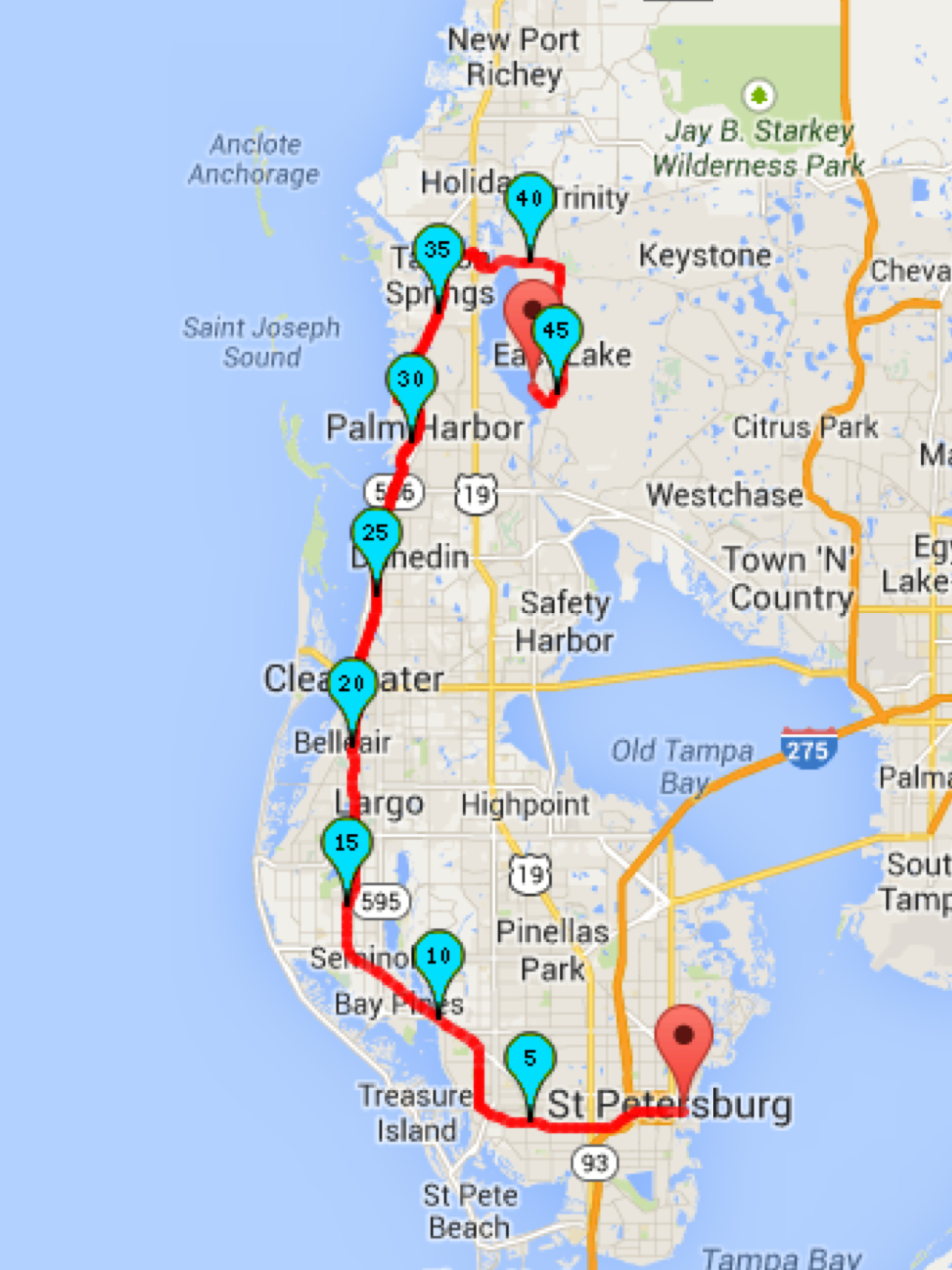 Pinellas County Trail Loop Primary Selection Criteria Pinellas 