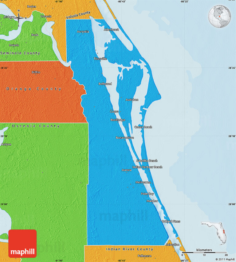 Political Map Of Brevard County Maps Of Florida