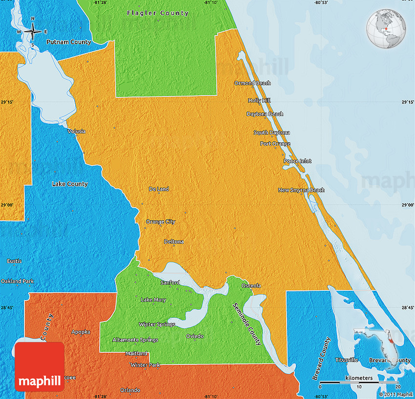 Political Map Of Volusia County Maps Of Florida