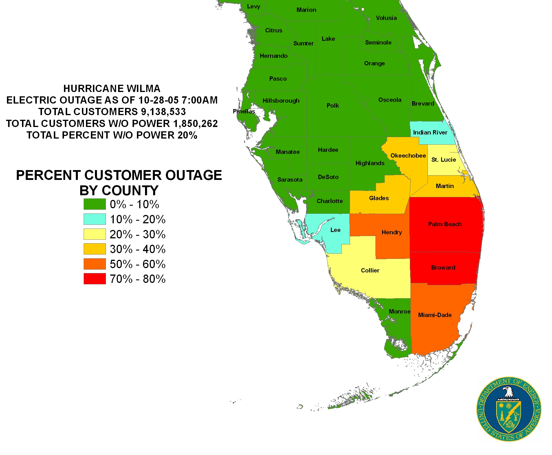 Map Of Power Outages In Florida Maps Of Florida 3391