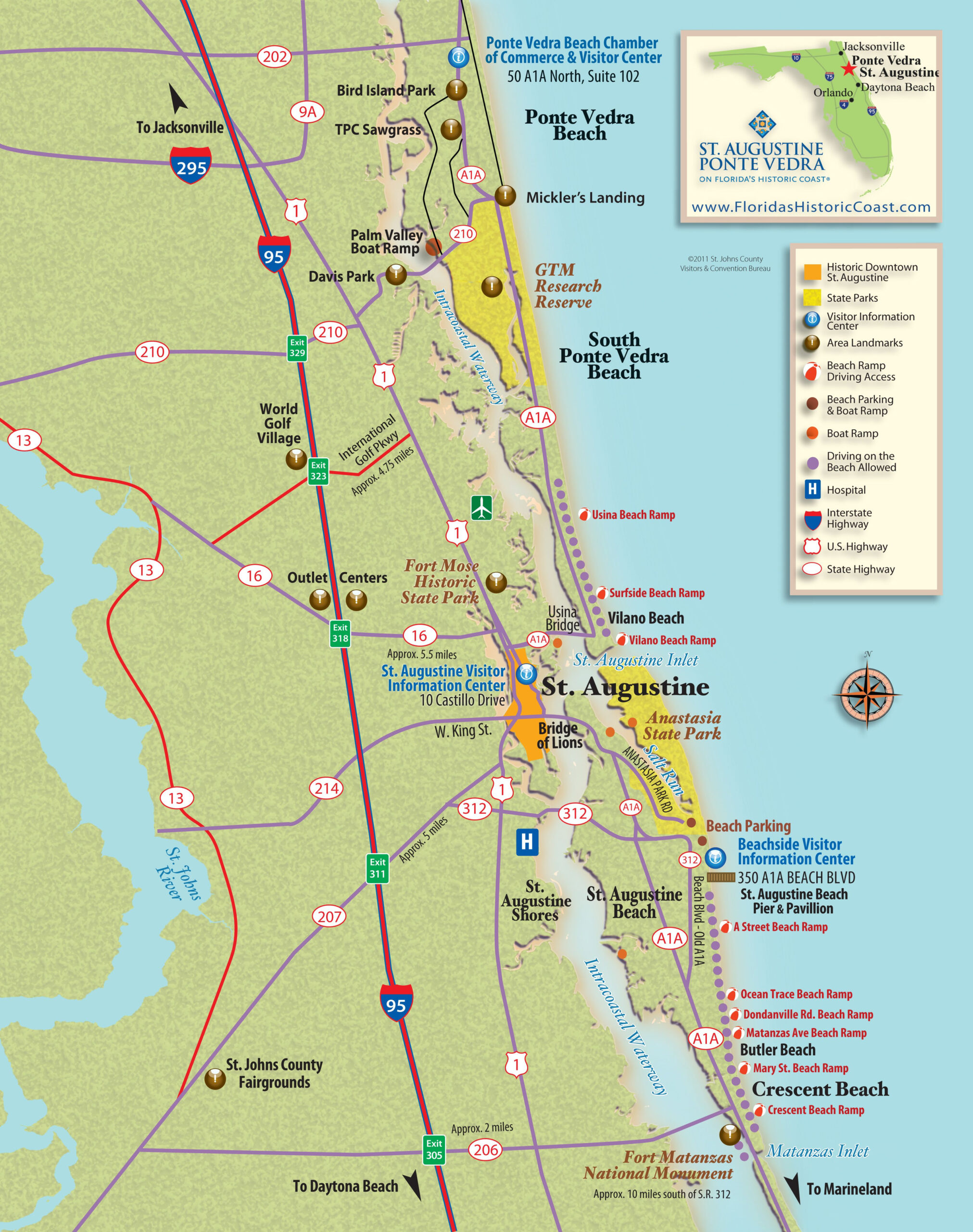 Region Map Map Of Florida Map Ponte Vedra Florida