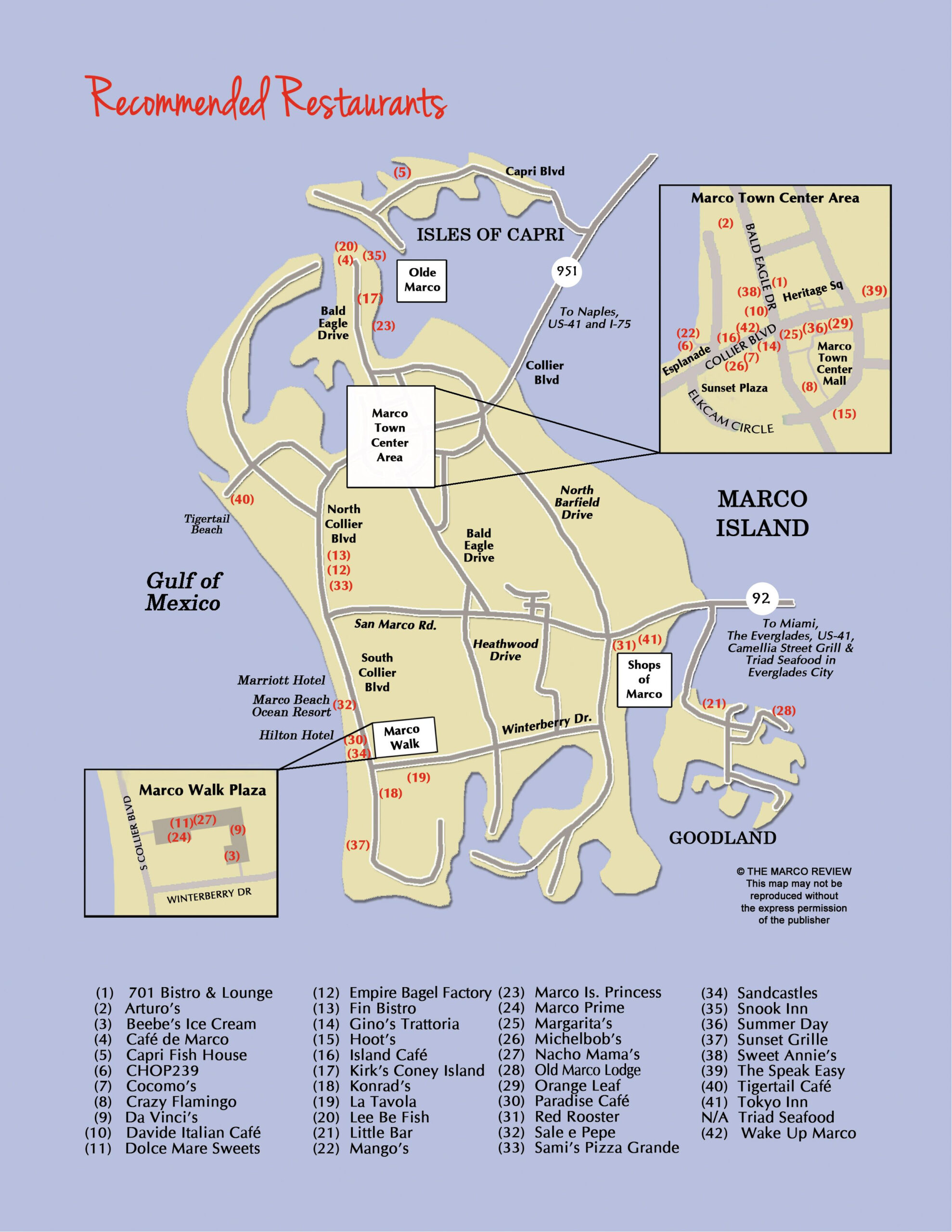 Restaurant Map Of Marco Island Florida Restaurants Marco Island 