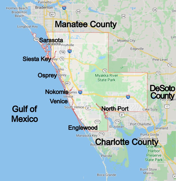 Map Of Sarasota County Florida