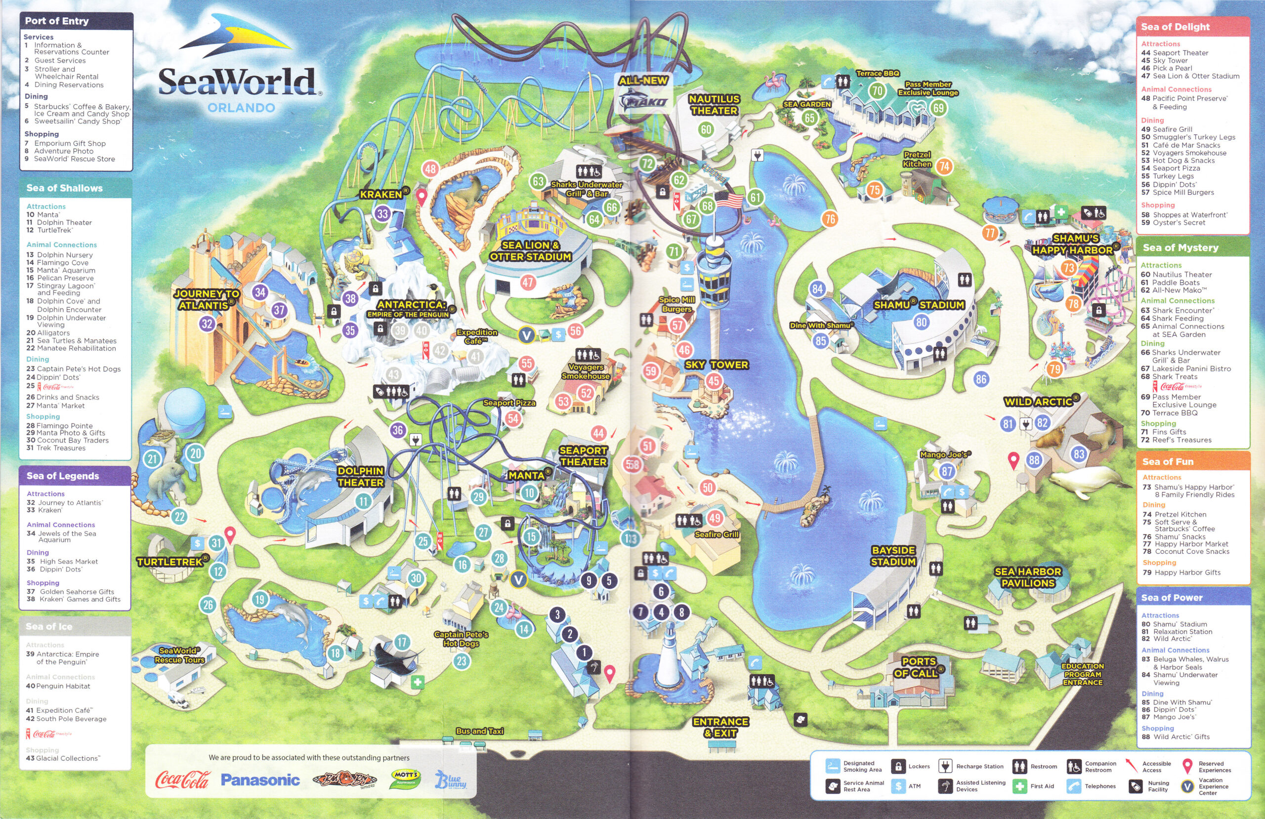 SeaWorld Of Orlando 2016 Park Map