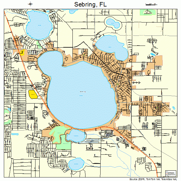 Sebring Florida Street Map 1264875