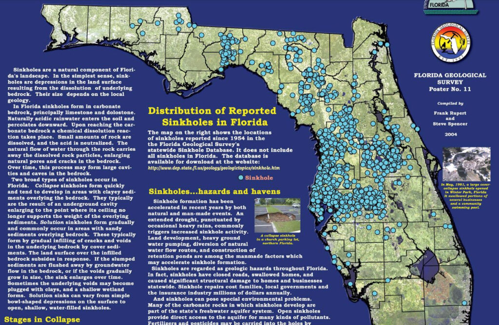 Sinkhole Map Hernando County Florida Printable Maps Maps Of Florida 0844