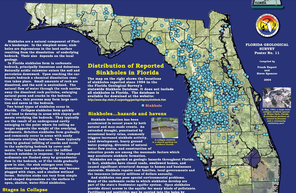 Sinkhole Map Hernando County Florida Printable Maps