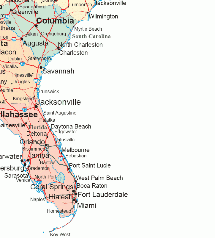 Southeastern Map Region Area