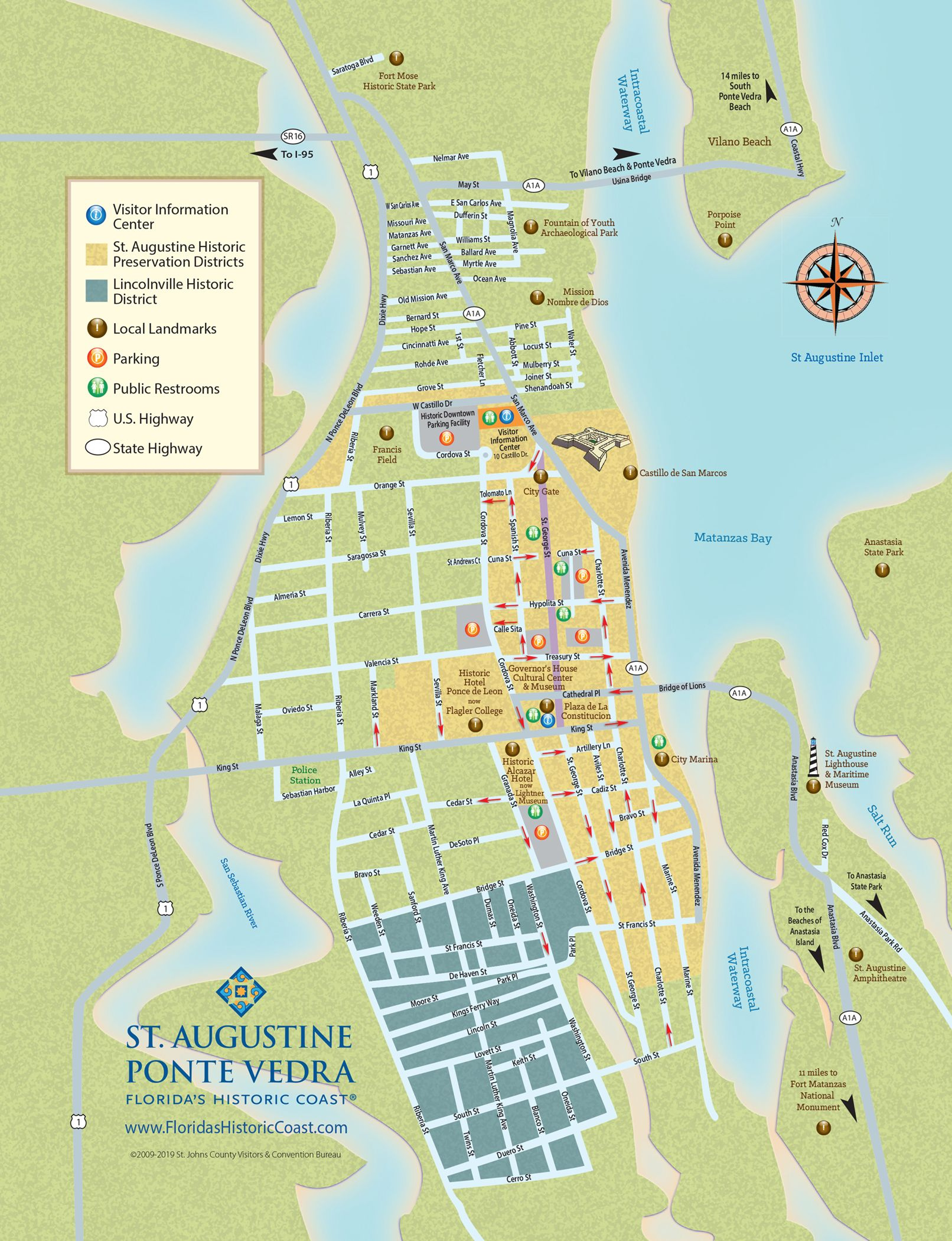St Augustine Florida Tourist Map Tourism Company And Tourism 