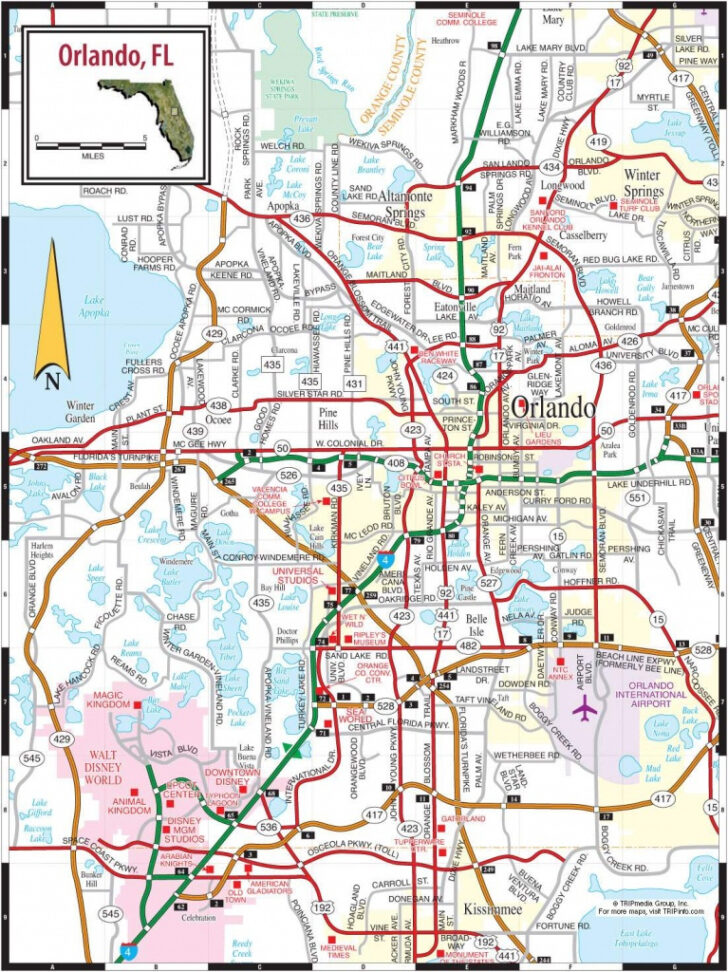 Map Of Orlando Florida Area