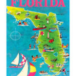 Stuart Florida Map With Attractions Print Wall Art Walmart