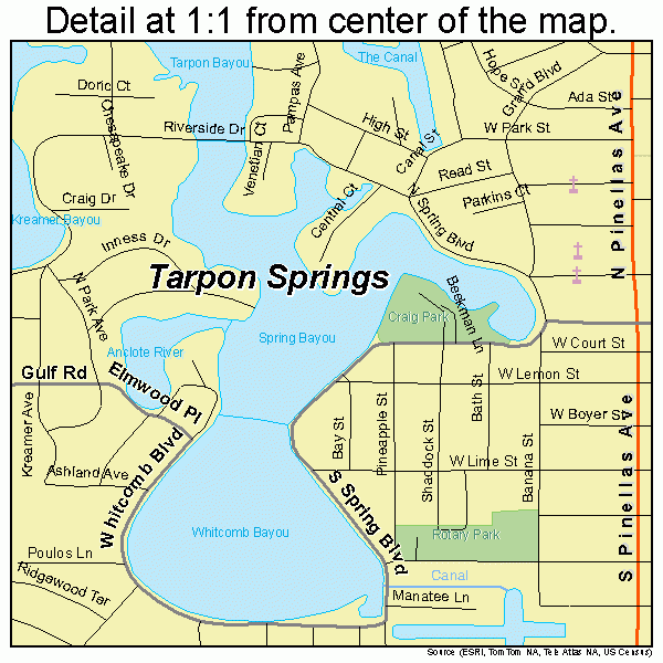 Tarpon Springs Florida Street Map 1271150