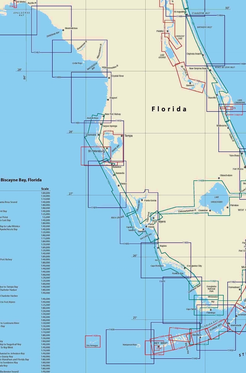 TheMapStore NOAA Charts Florida West Coast Of Florida Chart Index 