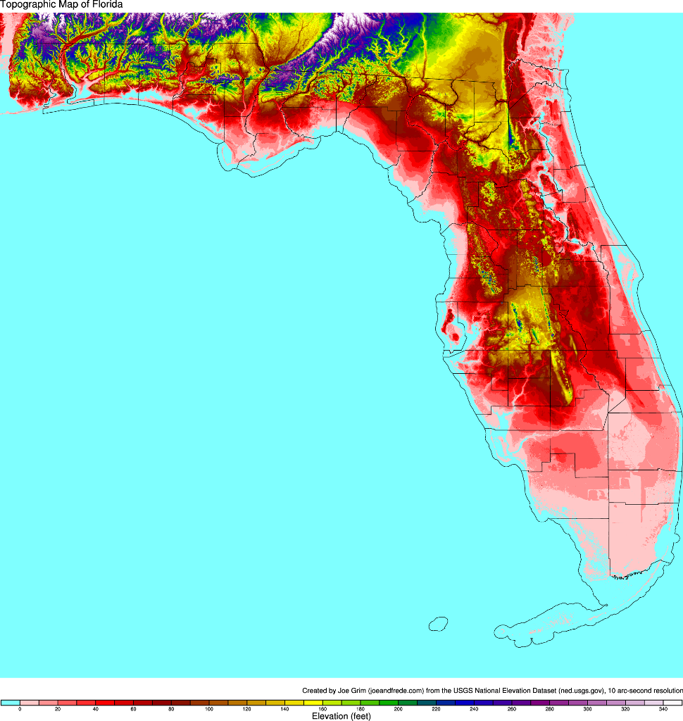 Topographic Maps Of The United States Maps Of Florida