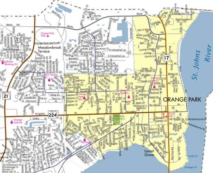 Map Of Orange Park Florida