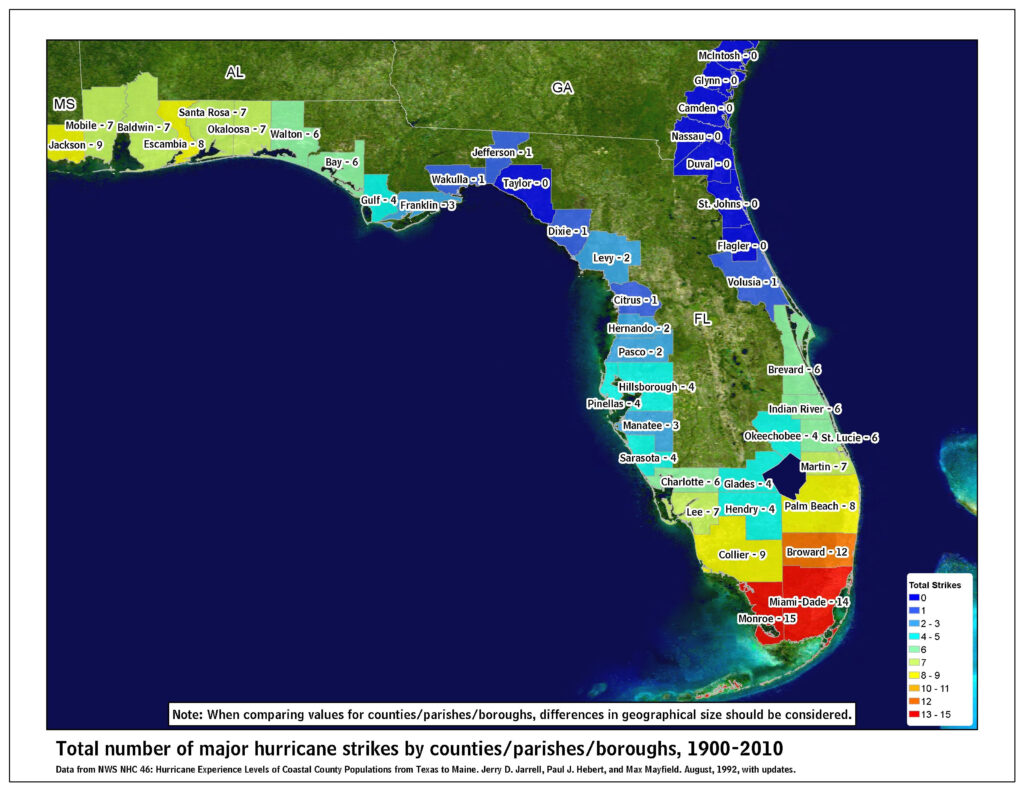 Florida Hurricane Map | Maps Of Florida