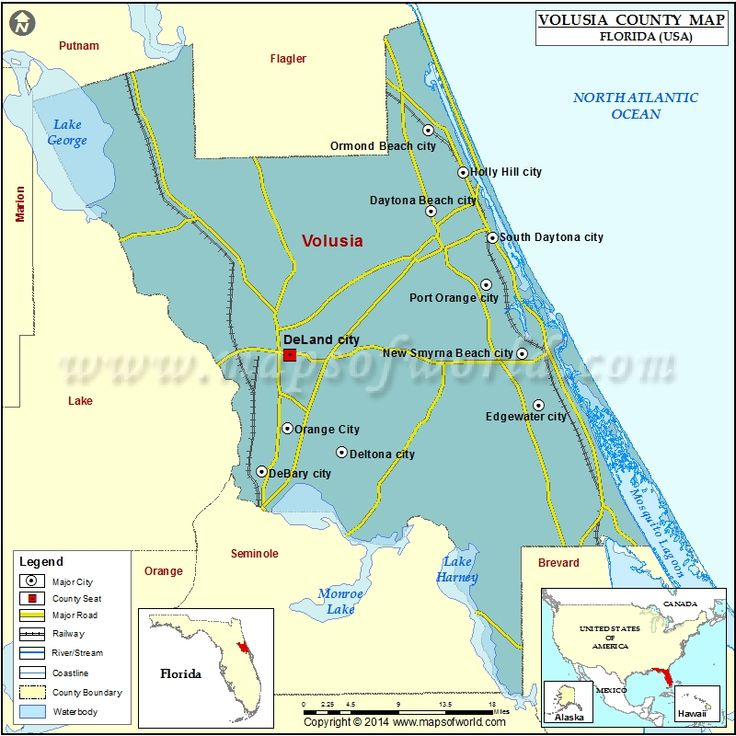 Volusia County Map Florida In 2021 County Map Volusia County County