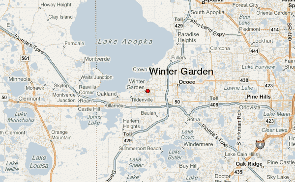 Map Of Winter Garden Florida