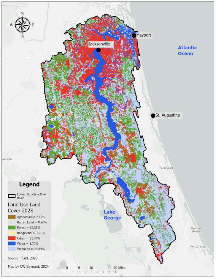 Map of St Johns River Florida
