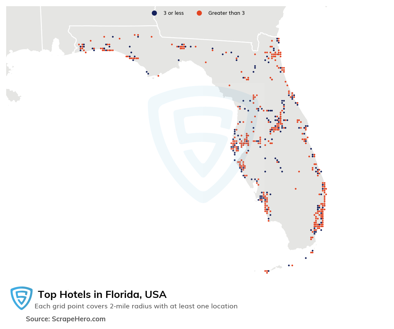 10 Largest Hotels In Florida In 2025 Based On Locations | Scrapehero throughout Map of Hilton Hotels in Florida
