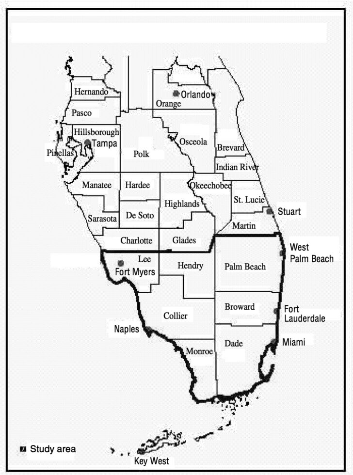 County Map of Southern Florida