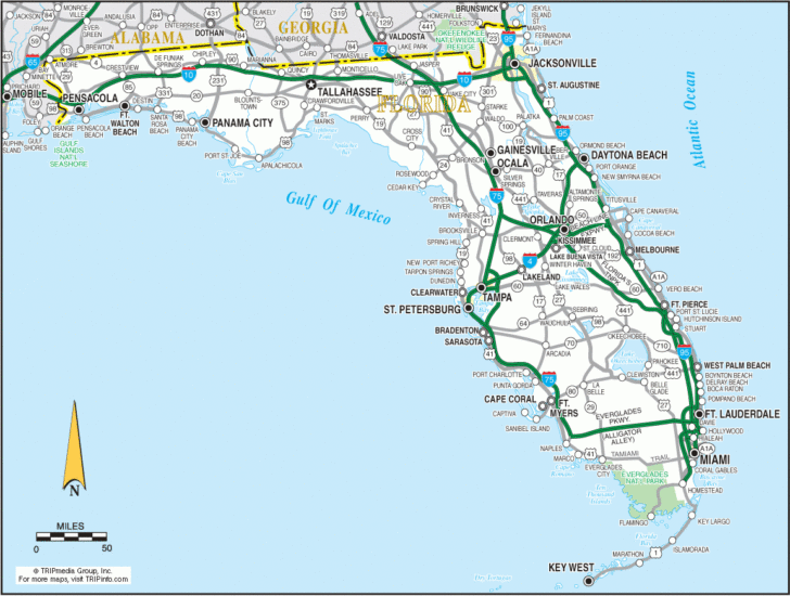 Highway Map of Florida Panhandle