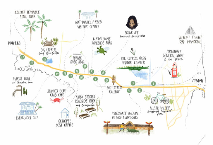 Map of Alligator Alley Florida