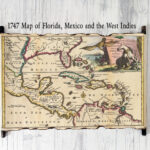 1747 Old Map Of Florida, Mexico And The West Indies, The Caribbean With Regard To Map Of Florida And Mexico